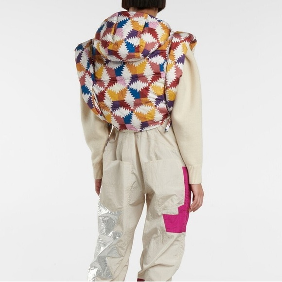 Isabel Marant Rare Multicolor Hoodia Cropped Puffer Vest Hooded Women’s One Size - Picture 5 of 16